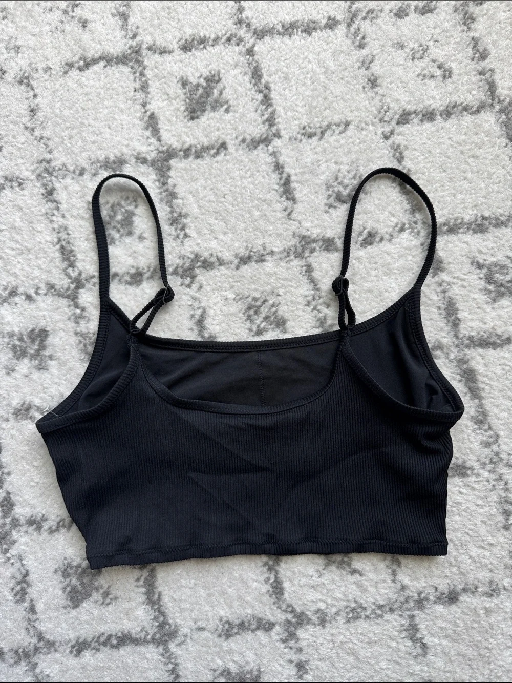 AERIE RIBBED SCOOP LONGLINE BIKINI TOP